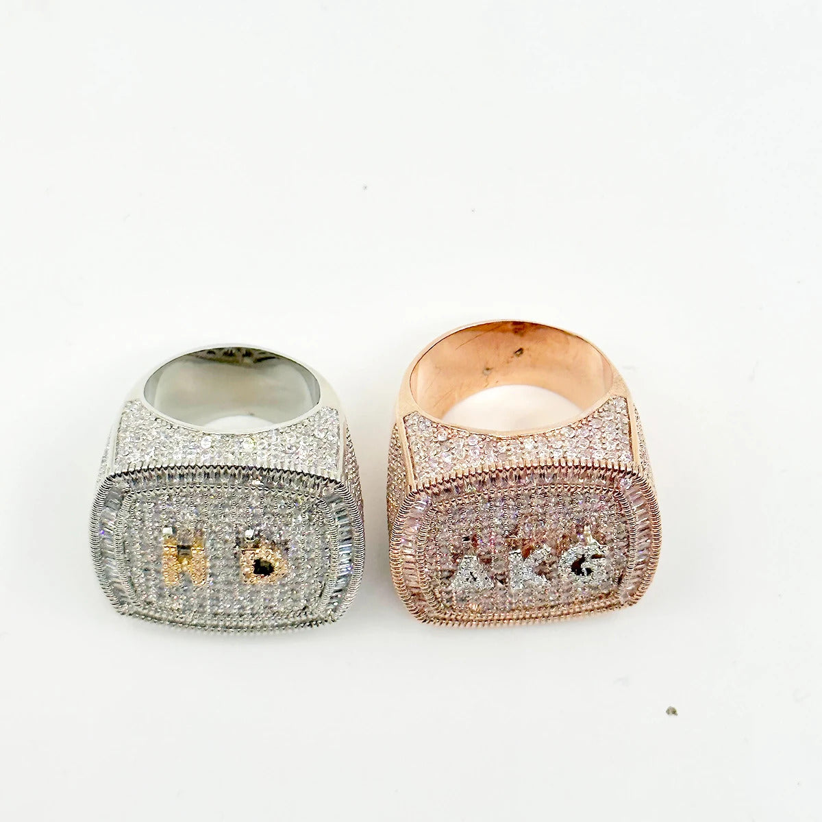 Drip Letter Personalized Name Rings for Women Full Iced Out Cubic Zirconia Prong Setting Hip Hop Jewelry