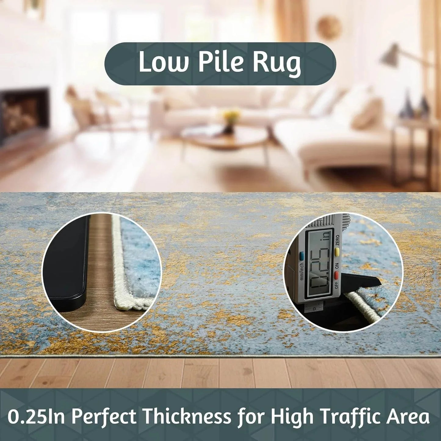 NOAHAS Faux Cashmere Printed Carpet Abstract Collection Rugs Soft Modern Rugs Living Room Bedroom Home Decor Indoor Rugs