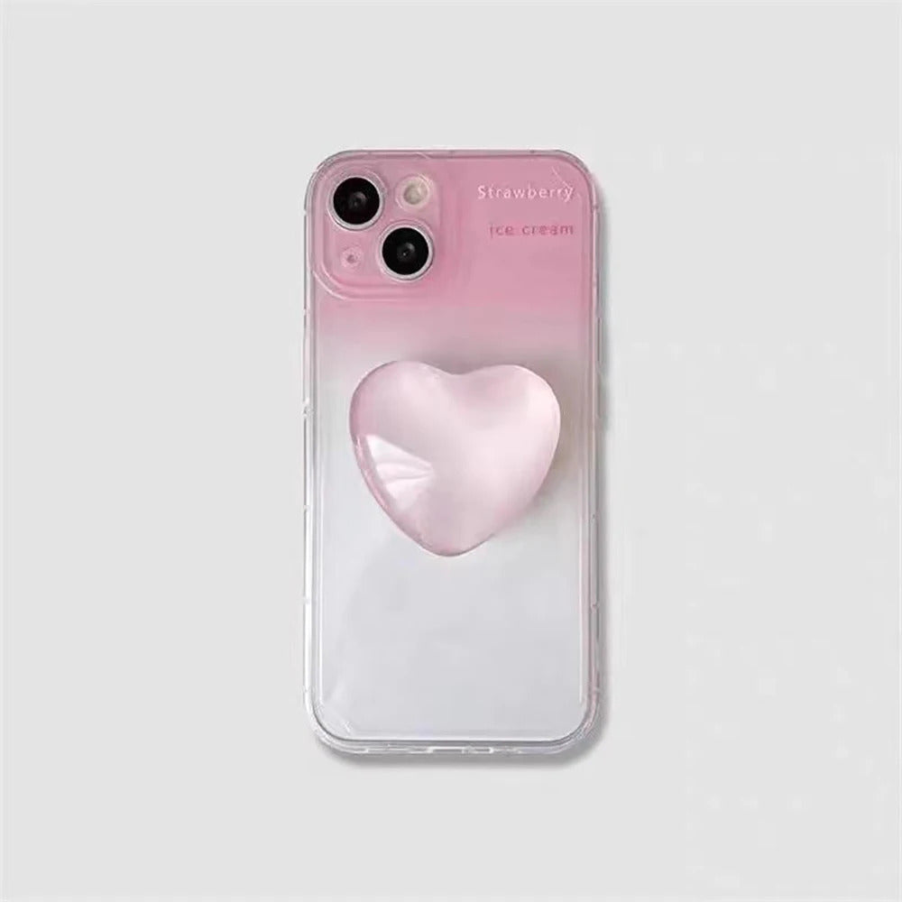 Heart Shape 3D Crystal Foldable Finger Ring Griptok Phone Holder for IPhone Samsung Support Socket Pocket Grip Tok Stand Bracket