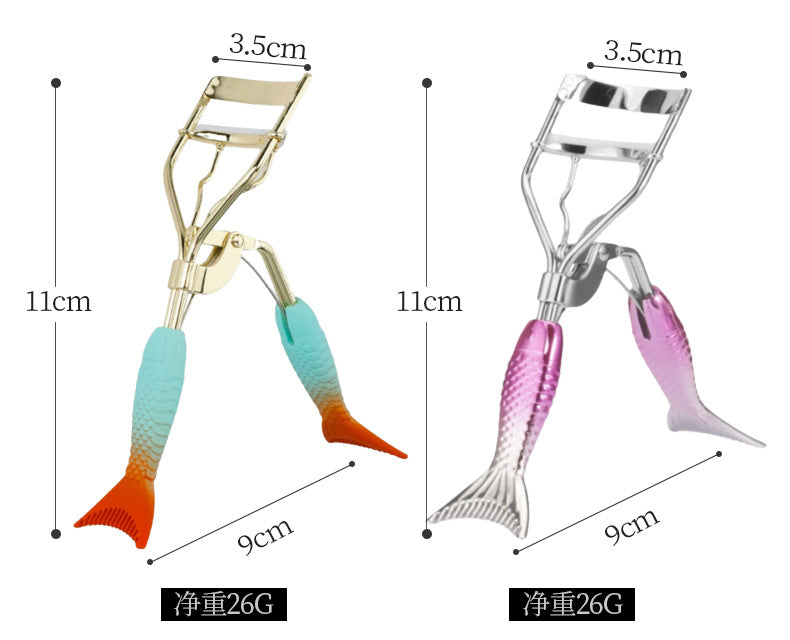 Mermaid Tail Eyelash Curler Portable Natural Curling Non-Pinch Beginner Eyelash Curler Beauty Tool Wholesale