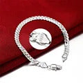 New High quality 925 Sterling Silver 4MM Women Men chain Male Twisted Rope Bracelets Fashion Silver Jewelry