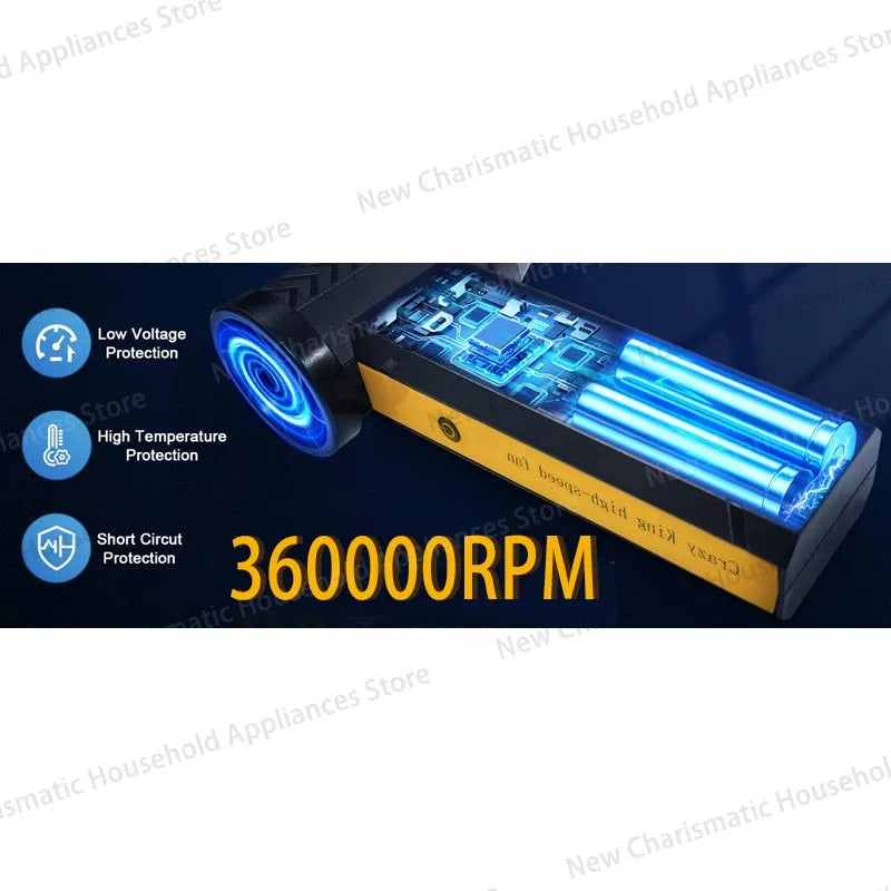 New 360000RPM Electric Air Blower Turbo Jet Fan Brushless Motor High-Speed Turbo Violent Fan USB Charge Powerful Dust Blower