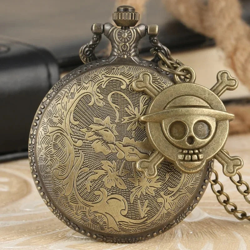 ONE PIECE Anime Cosplay Vintage Pocket Watch Fashion Men Women Necklace Chain Vintage FOB Steampunk Pocket Watches with Pendant