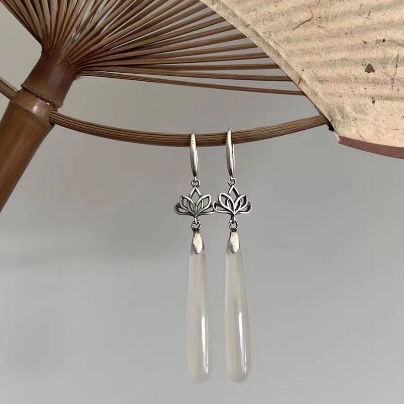 New Chinese Style Butterfly Flower Water Drop Earrings for Women Chinese Style Ancient Style Earrings Retro Cheongsam Hanfu Cool Earrings