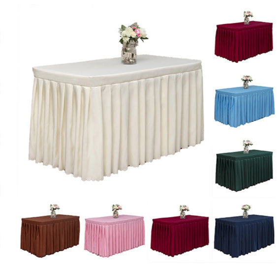 Wholesale Supply Polyester Plain Weave Table Skirt Cover Modern Simple Hotel Banquet Polyester Tablecloth Hotel Restaurant Tablecloth
