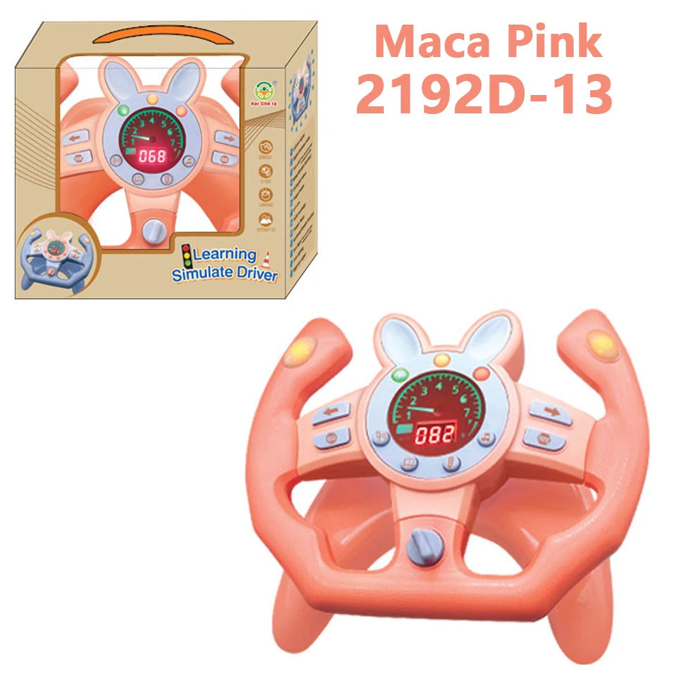 Electric Simulated Driving Steering Controller Portable Wheel Copilot Toy With Light And Sound Educational Sounding For Kid Gift
