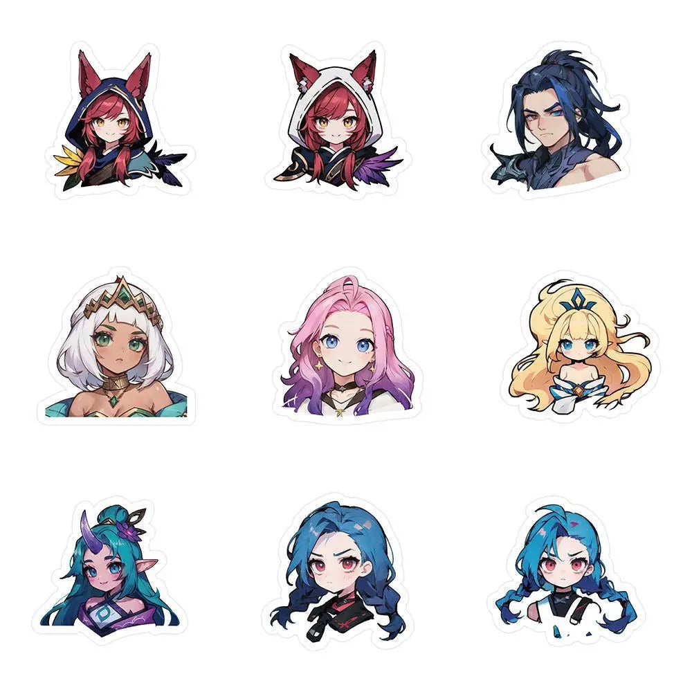 60 sheets LOL League of Legends Q-version characters sexy and cute Gwynn Wing En phone case, notebook ledger waterproof stickers