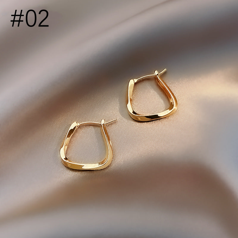 Metal Big Circle Earrings Women's Hong Kong Fashion Women's Ear Jewelry S925 Silver Needle