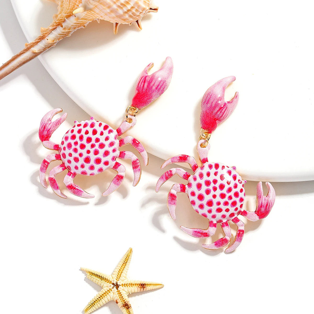 2025 New Design Fashion Enamel Crab Drop Earrings For Women Summer Vacation Beach Sea Animal Jewelry Cute And Fun Accessories