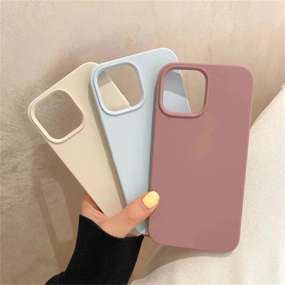 Luxury Original Liquid Silicone Case For iPhone 13 14 15 16 Pro Max phone Cases For iPhone 11 12 14 15 16 Plus Full Logo Cover