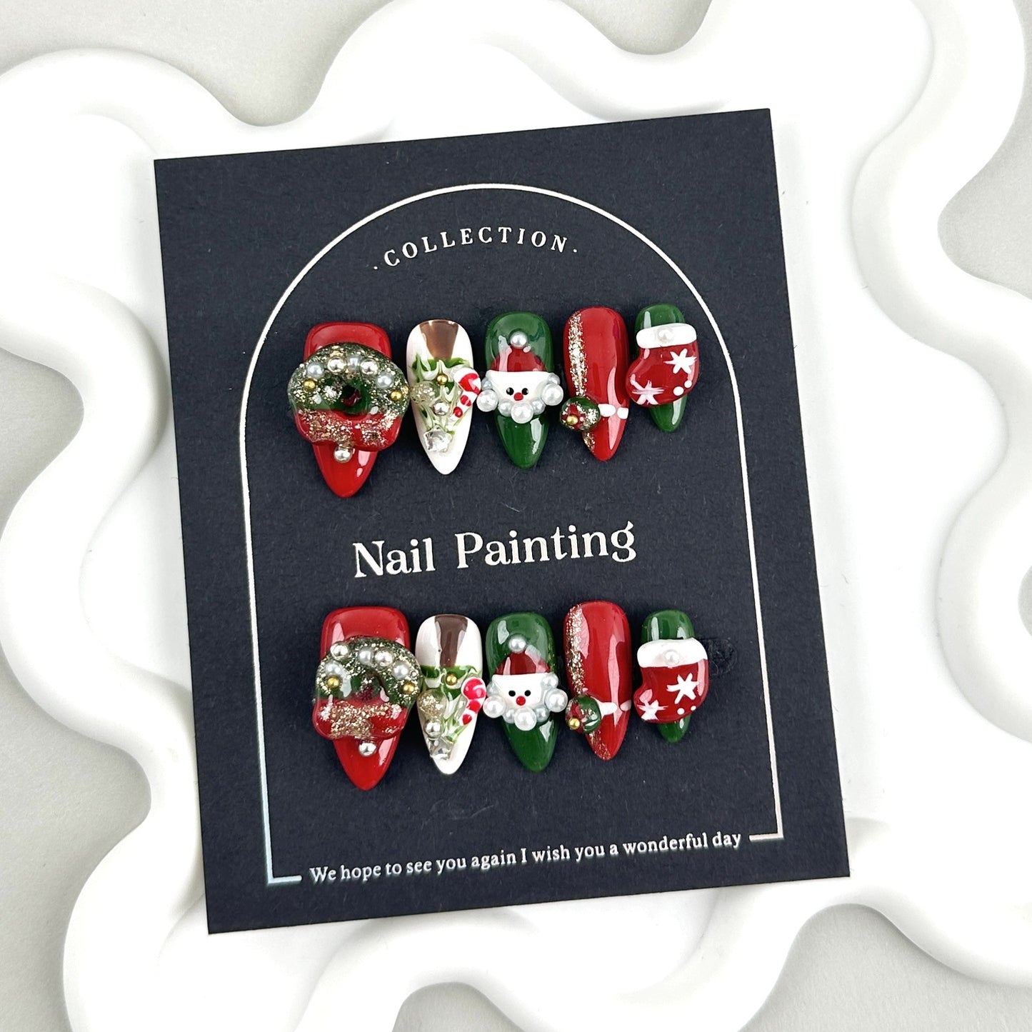 Wearable Nail Tips Purely Handmade Nail Stickers Purely Handmade Squeeze Christmas New European and American Cross-Border