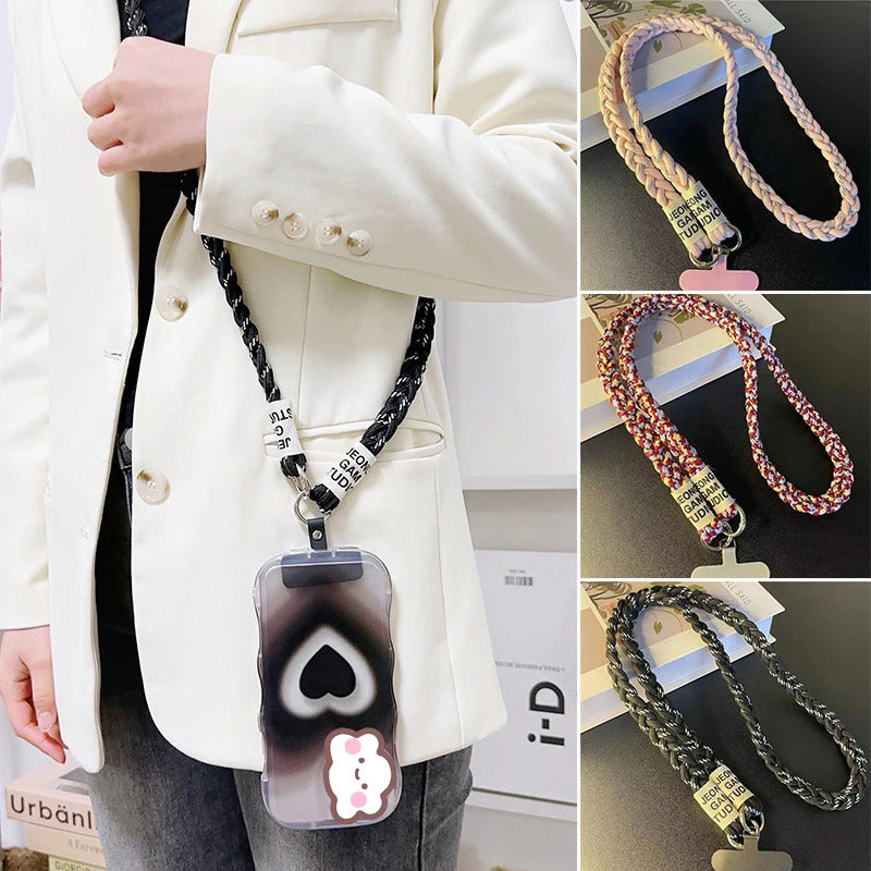 Phone Woven Long Lanyard Outdoor Mobile Phone Shoulder Hanging Strap Anti Loss Lanyards Neck Strap Keychain Chain Rope Gift