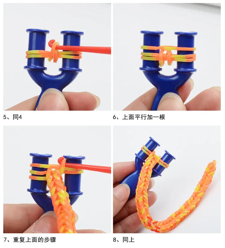 600pcs Rubber Bands Creative Colorful Loom Band Set Rainbow Bracelet Making Kit DIY Woven Bracelets Craft Toys For Girls Gifts