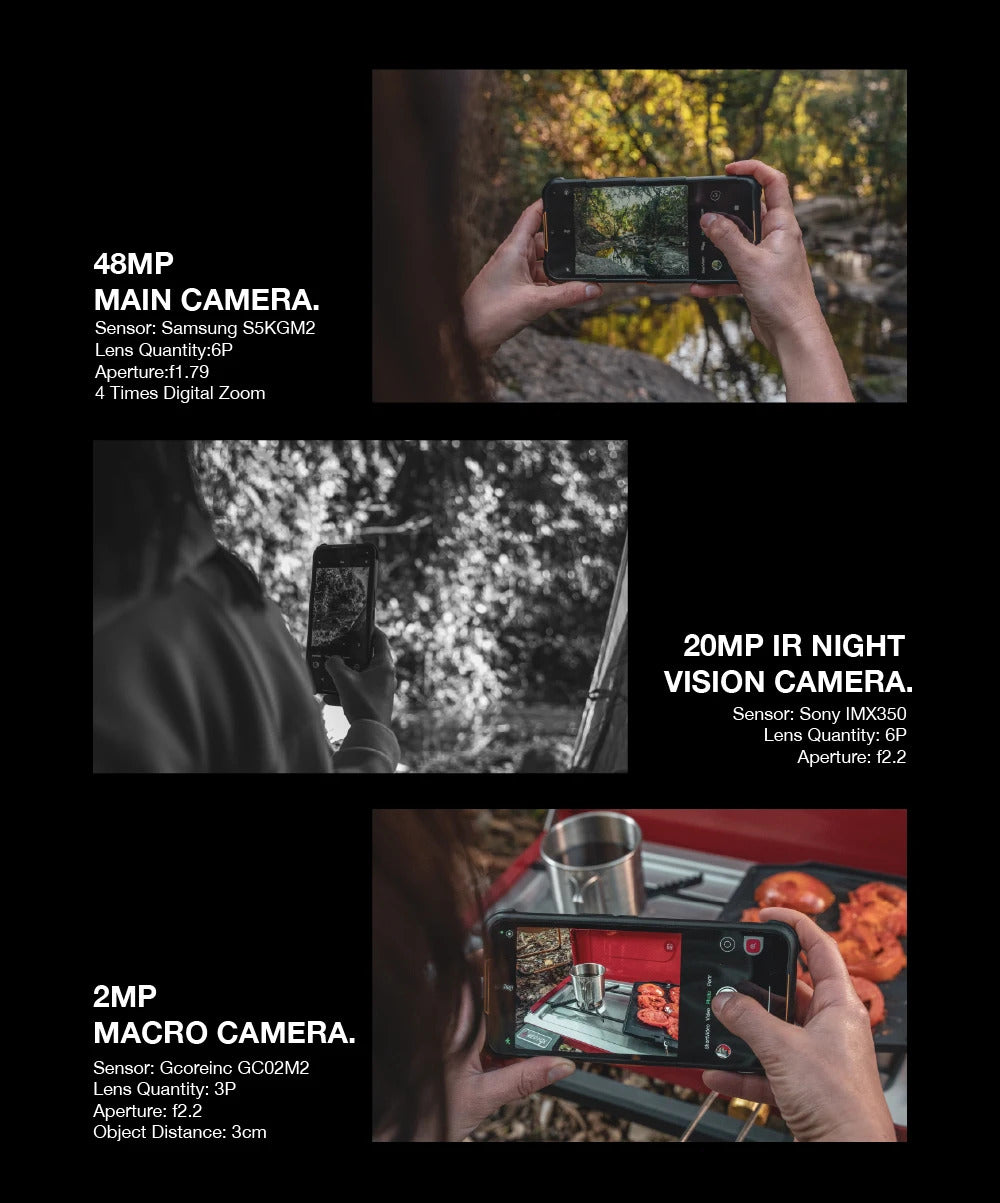 AGM H5 6+128G Rugged Smartphone Large Capacity 7000MAH IP68/IP69K Cell Phone 3.5W Loud Speaker Night Vision