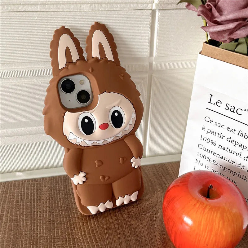 LaBuBu Monster Phone Case Kawaii Cartoon Anti Drop Soft Silicone Cover Suitable for IPhone 16 15 14 Plus 13 Pro Max Toy Gift