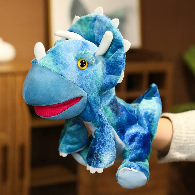 New Cute Glove Dinosaur Plush Hand Puppets Soft Stuffed Cartoon Telling Learning Funny Accompany Toy Baby Birthday Gift