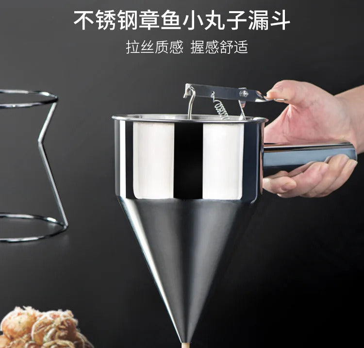 Steel Batter Dispenser with Rack Dough Funnel Cupcake Baking Dispenser Kitchen Tools