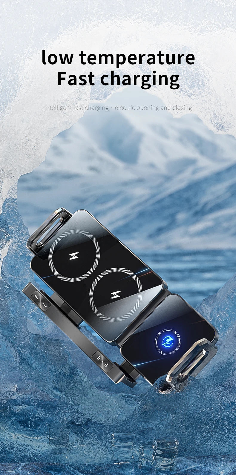 New 15W Wireless Fast Car Charger Mount Gravity Car Phone Holder For Samsung Automatic Rotating Universal Phone Charging Stand