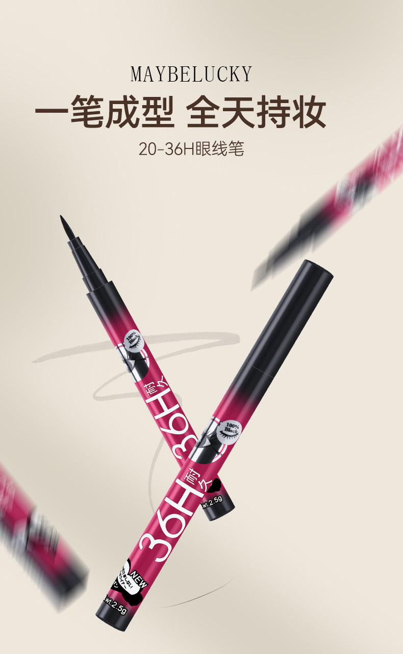Cross-Border Wholesale MAYBELUCKY 36H Eyeliner Ultra-Fine Waterproof Smudge-Proof Long-Lasting European and American Export Eyeshadow Liquid