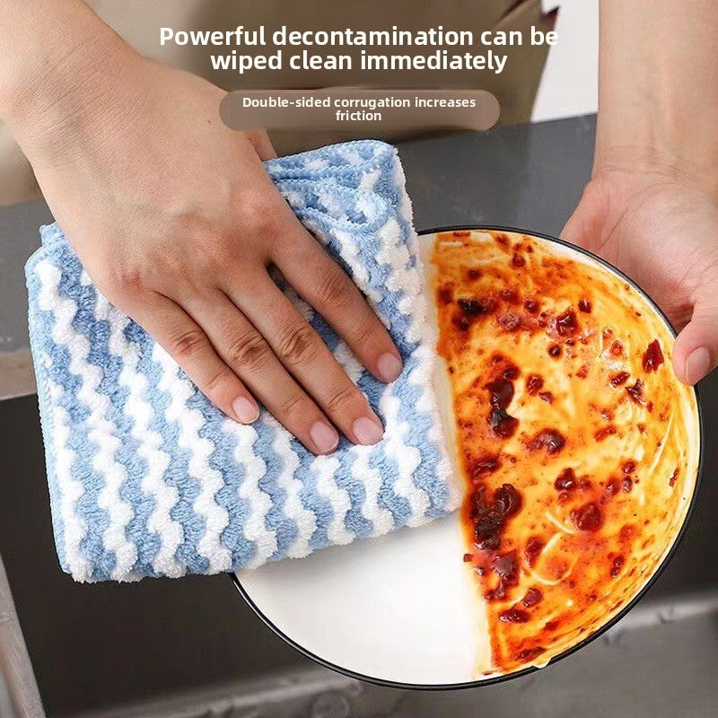 Coral Fleece Dish Towel Home Kitchen Cleaning Cloth Supply Thickened Coral Fleece Kitchen Dish Cloth