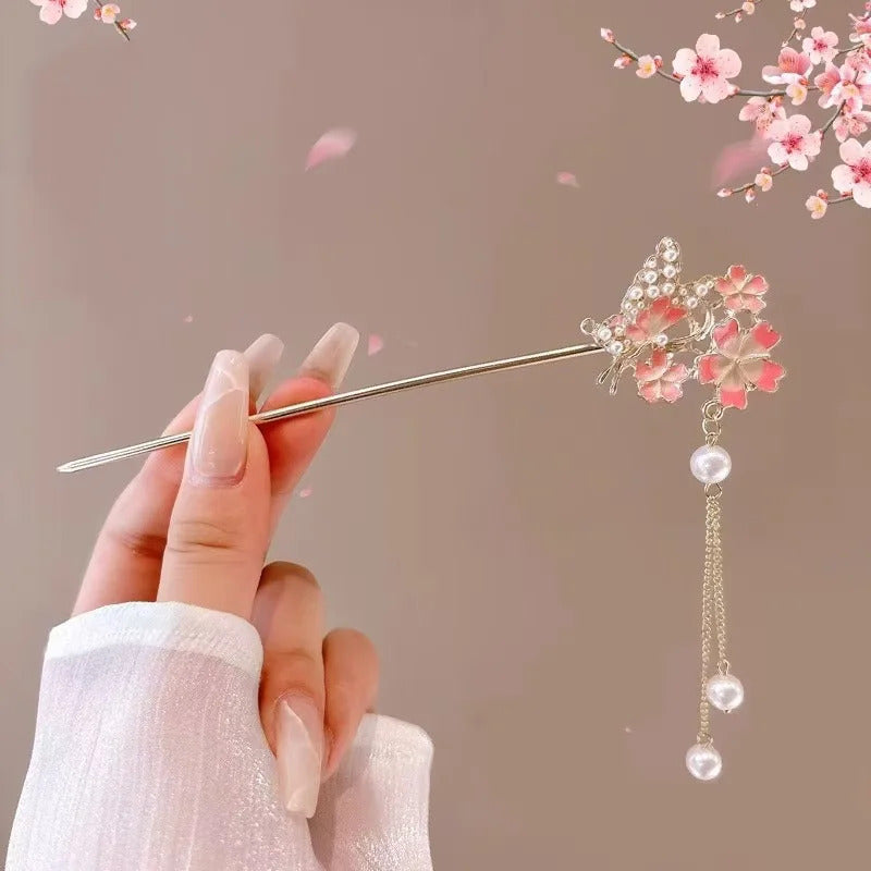 1pc Romantic Chinese Style Hair Accessory Alloy Jewelry Women's Hair Needle Suitable for Daily Wear Gifts Girls Fashion Hairpin