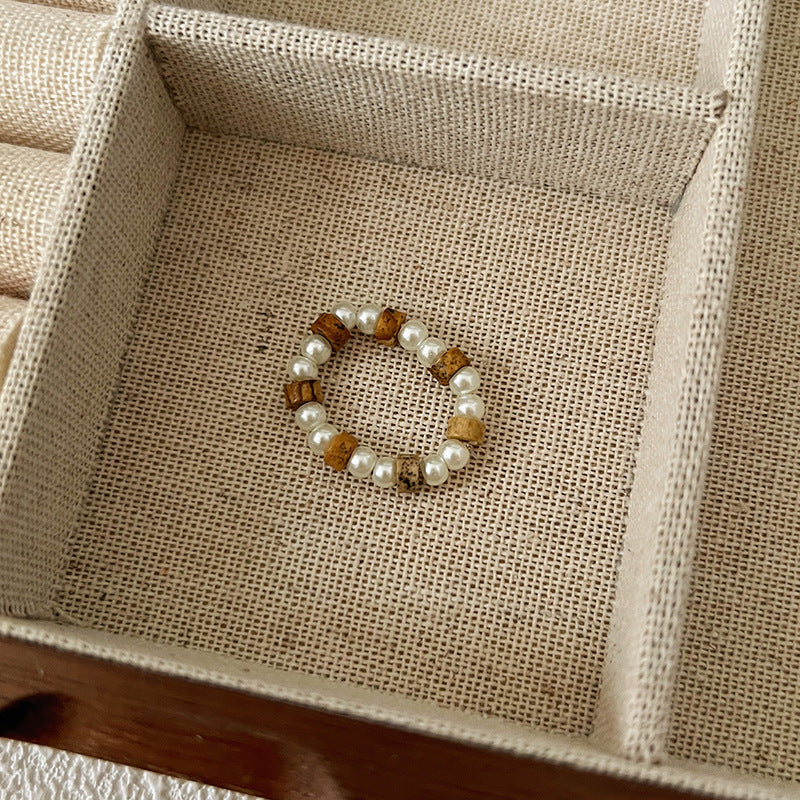 Color Crystal Beaded Ring Niche Design High-grade Finger Ring Light Luxury Elegant All-match Ring Accessories