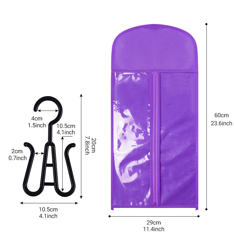 Cross-Border Foreign Trade Non-Woven Wig Storage Dustproof Cover Bag Transparent PVC Wig Hanging Display Storage Rack
