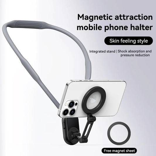 Neck Strap Lazy Bracket 360 Rotating Magnetic Phone Holder Portable Hands-Free Phone Clip Strong Magnet Comfortable Phone Mount