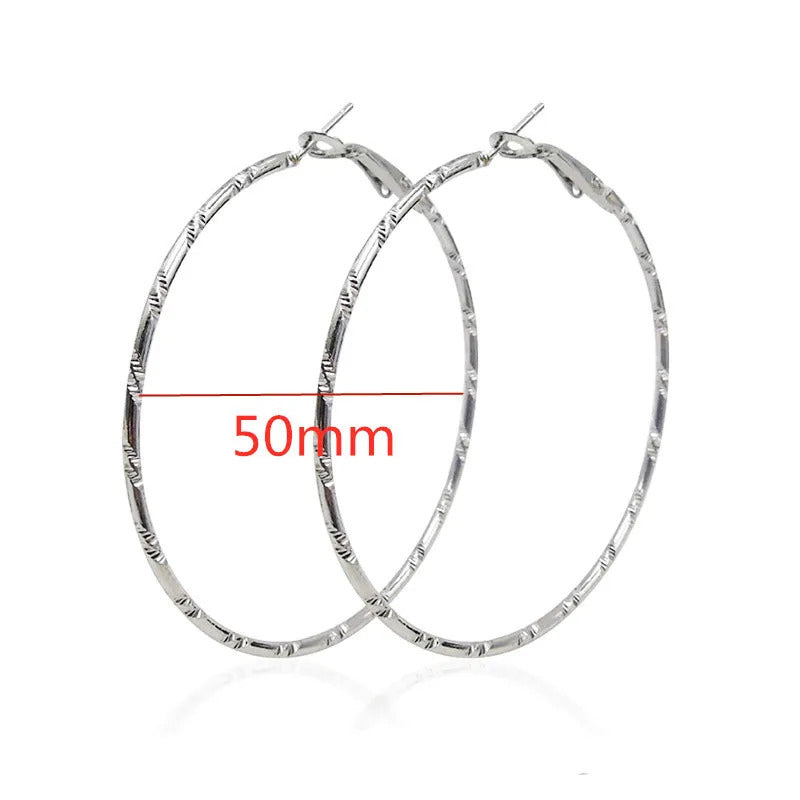 Fashion Large Hoop Earrings 40mm 60mm 80mm Big Smooth Circle Earrings Round Brincos Loop Earrings for Women Jewelry Party Gifts