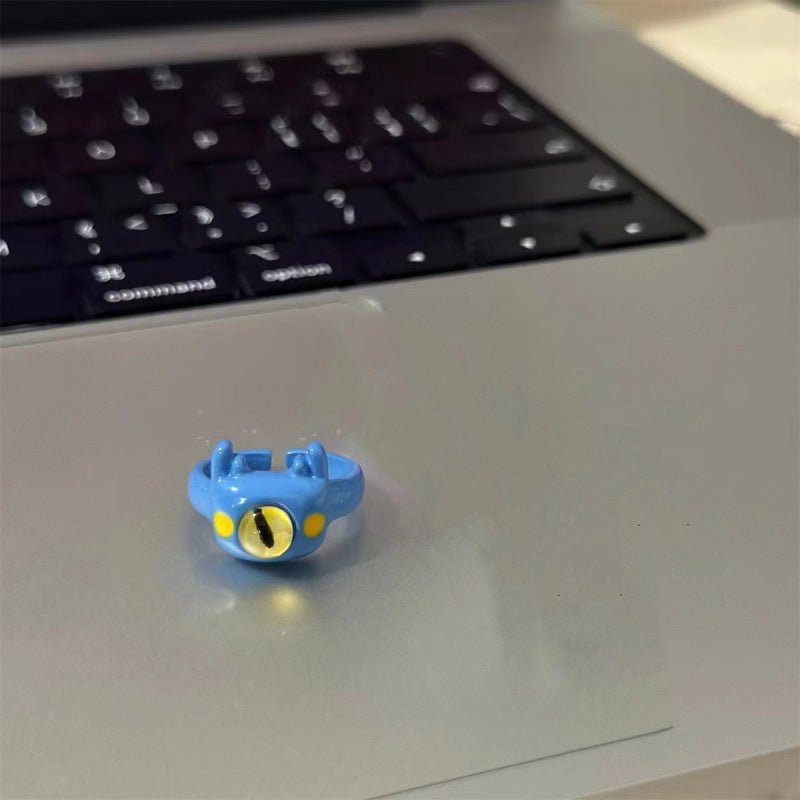 Funny Little Monster Ring Childlike Cute One-Eyed Ins Student Children Girlfriends Couple Gifting New