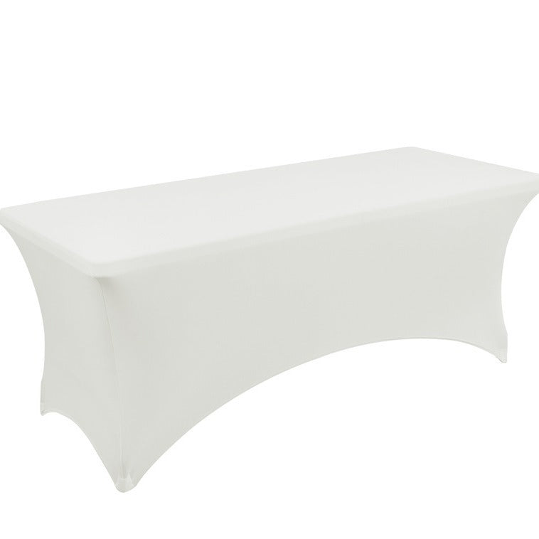 Elastic 6FT Rectangular Table Cover Full Coverage Tablecloth Outdoor Wedding Banquet Event Cocktail Fan-shaped Tablecloth Table Cover
