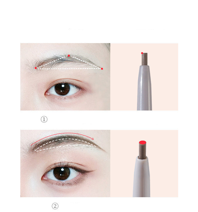 Makeup Xixi 3D Contour Mist Eyebrow Pencil Natural Color Definition Waterproof Smudge-proof Dual-ended Eyebrow Pencil