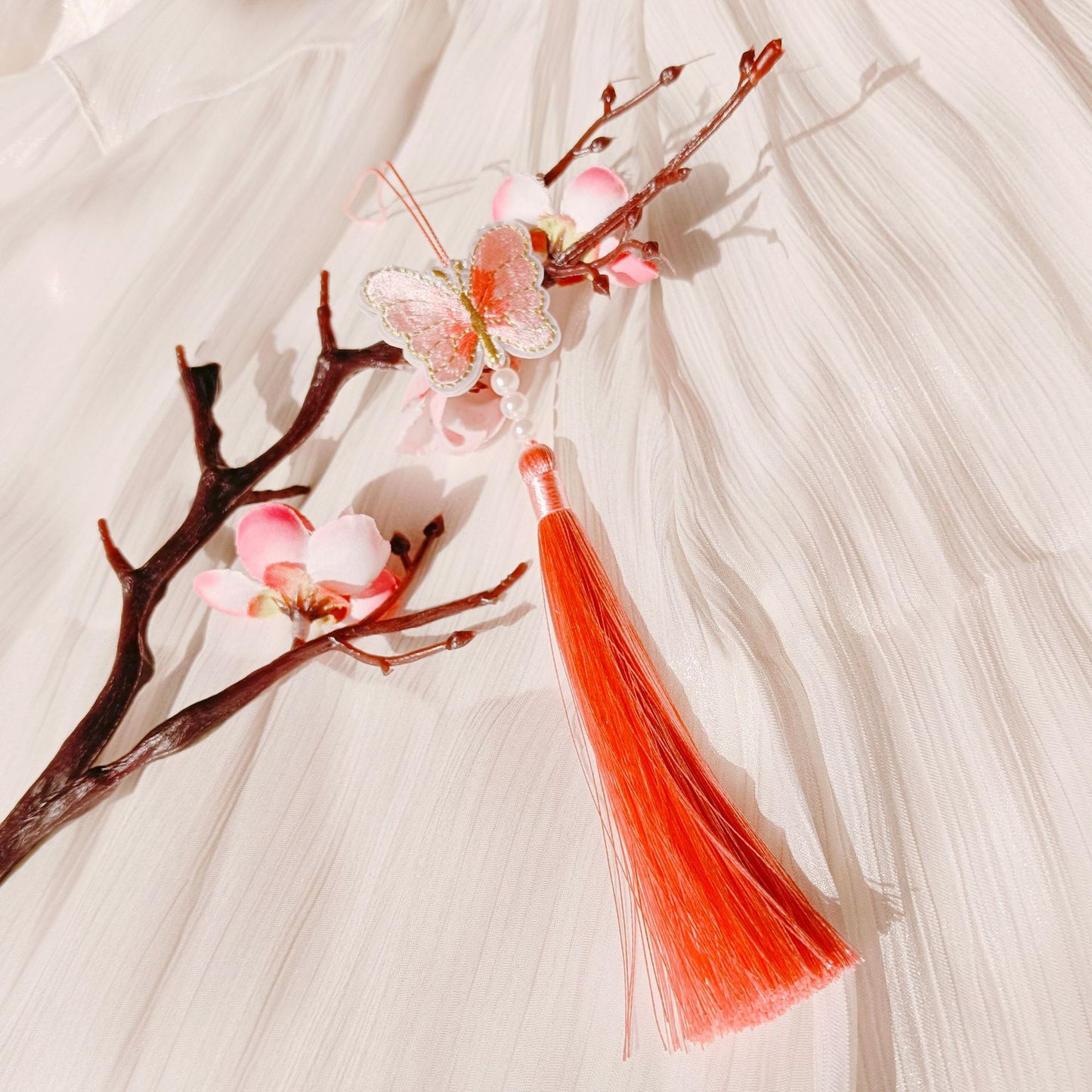 Ancient Style New 22-Color Embroidery Butterfly Tassel Hanfu Horse-Face Skirt National Style Children's Clothing Small Tassel Decorative Pendant