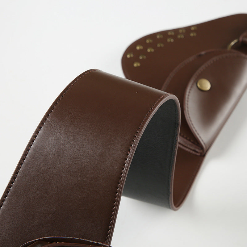 Wish Cross-Border Retro Mini Oval Bag Rivet Punching Belt Hot Girl Fashion Personality Waist Bag Wear Accessory