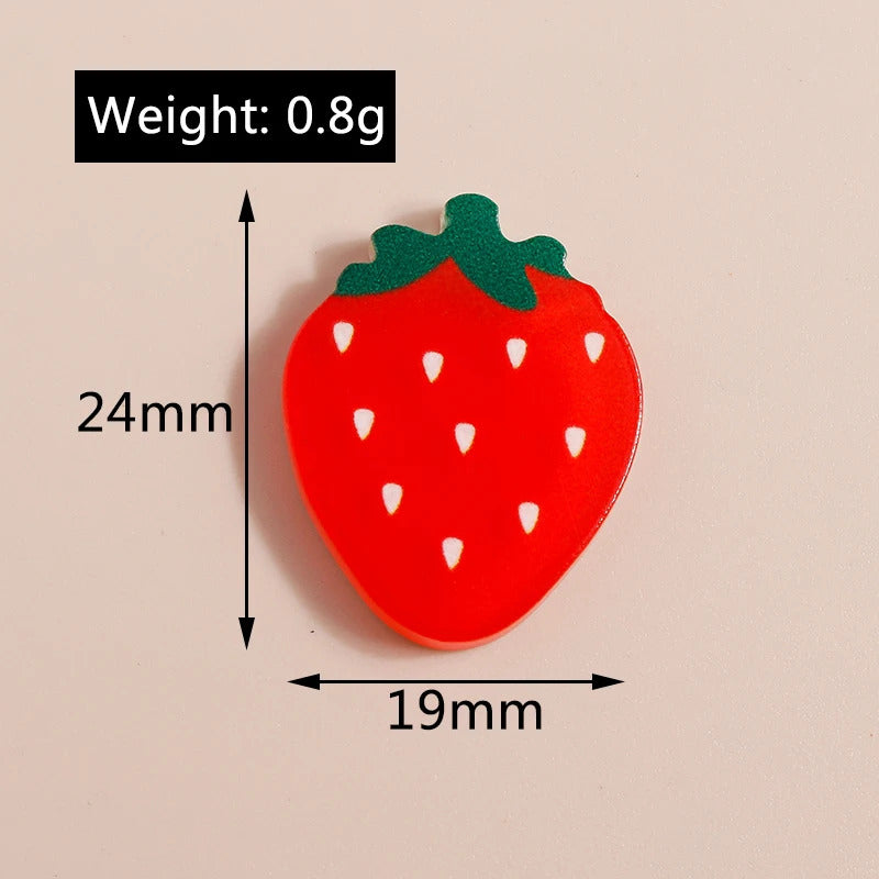 10pcs Mix Cute Mini Fruit Charms Pear Cherry Pineapple Peach Avocado Flat Back Resin Cabochons Scrapbook DIY Jewelry Accessories