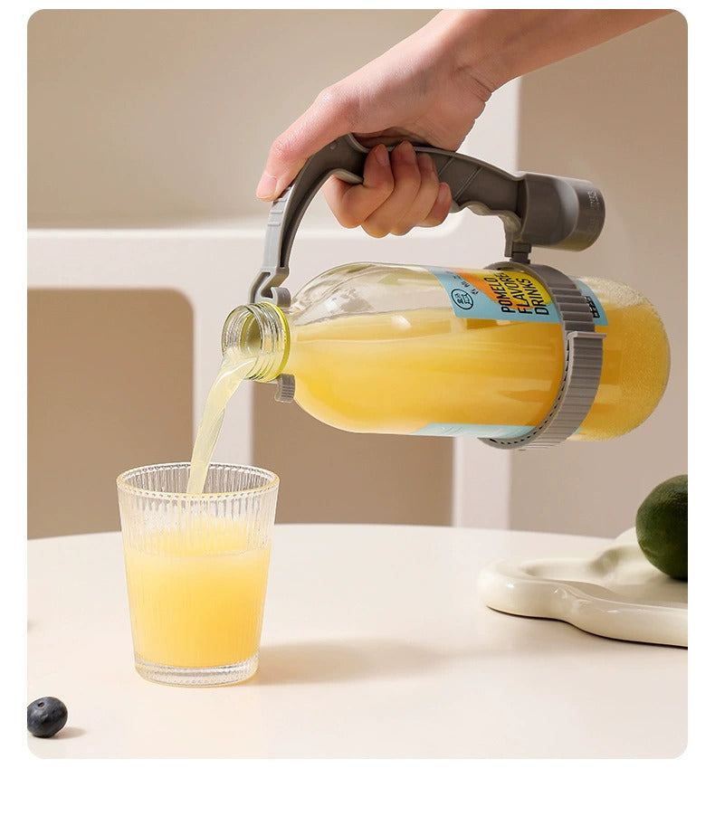 Creative Beverage Bottle Pourer Handle Adjustable Control Pouring Speed Rack Built-in Bottle Opener Beverage Pouring Rack