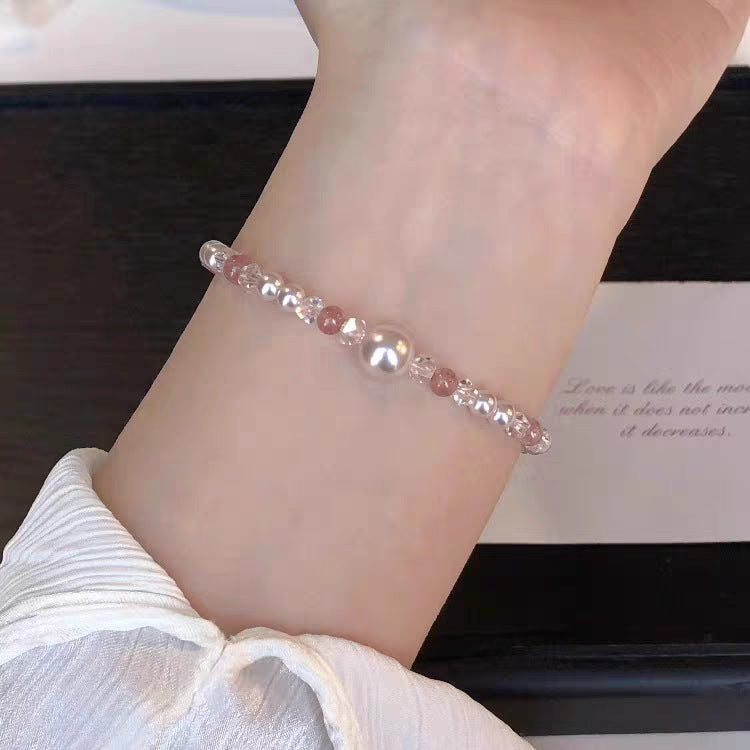 2025 New Beaded Agate Bracelet for Women, Niche Fashion, Exquisite Light Luxury, Versatile High-end Pearl Agate Bracelet