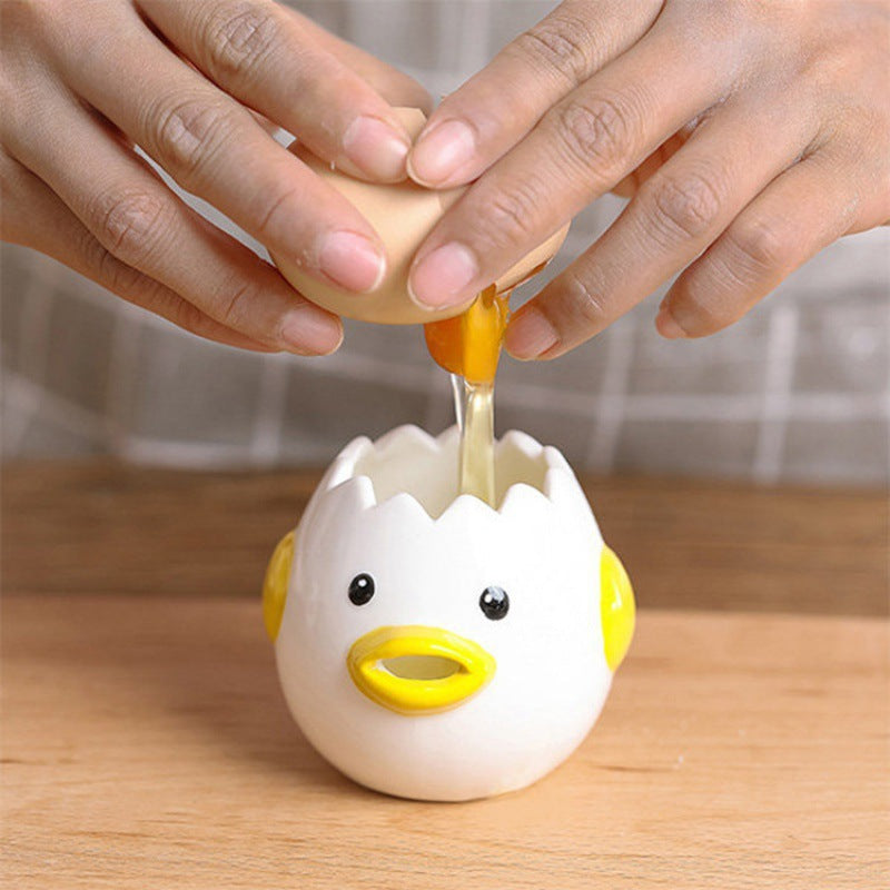 Cute Chick Ceramic Egg White Separator Creative Egg Separator Egg Yolk Protein Filter Baking Tool