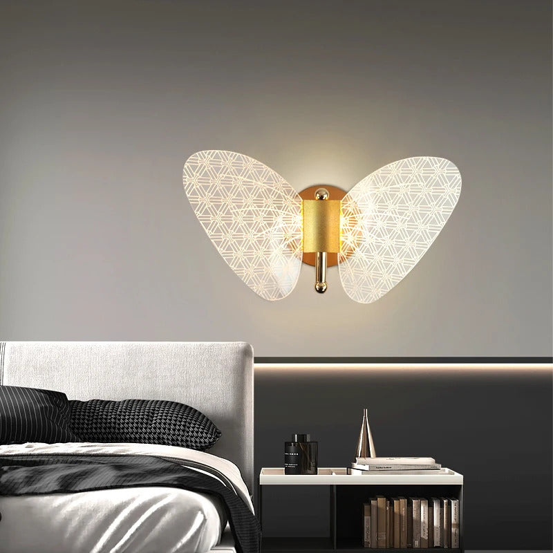 Butterfly Wall Lamp Corridor Lamp Modern Simple Creative Nordic Living Room Bedside Bedroom Lamp LED Indoor Lighting Decoration