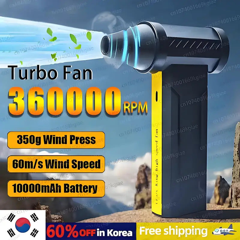 New 360000RPM Electric Air Blower Turbo Jet Fan Brushless Motor High-Speed Turbo Violent Fan USB Charge Powerful Dust Blower
