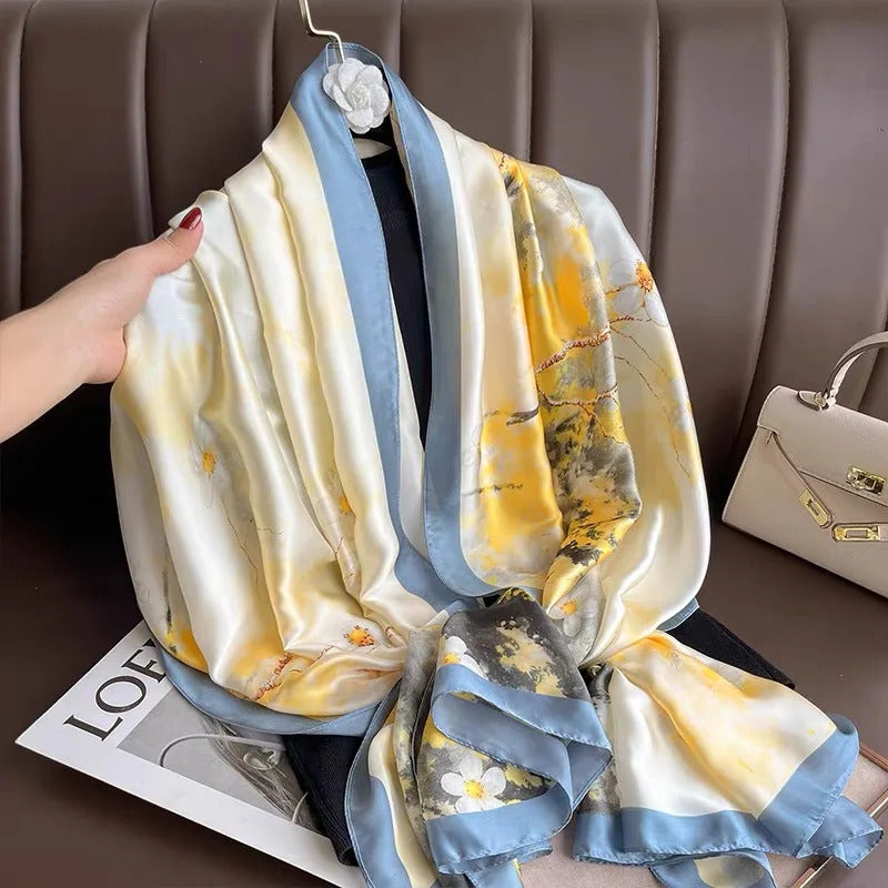Spring Scarf Women's Luxury Design Polyester Material Smooth Scarf Soft Shawl Beach