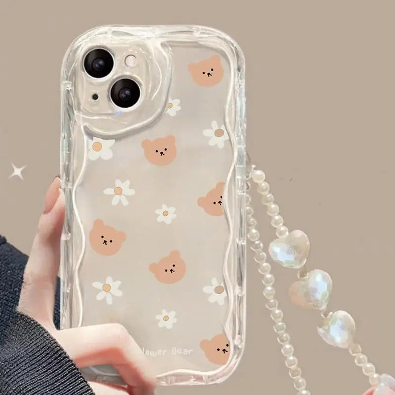 Fashion Butterfly Phone Case for Iphone 15 16 Pro Max 16e 11 12 13 14 Pro Max 16 Plus XR 13 Mini Cover with Heart Bracelet Chain