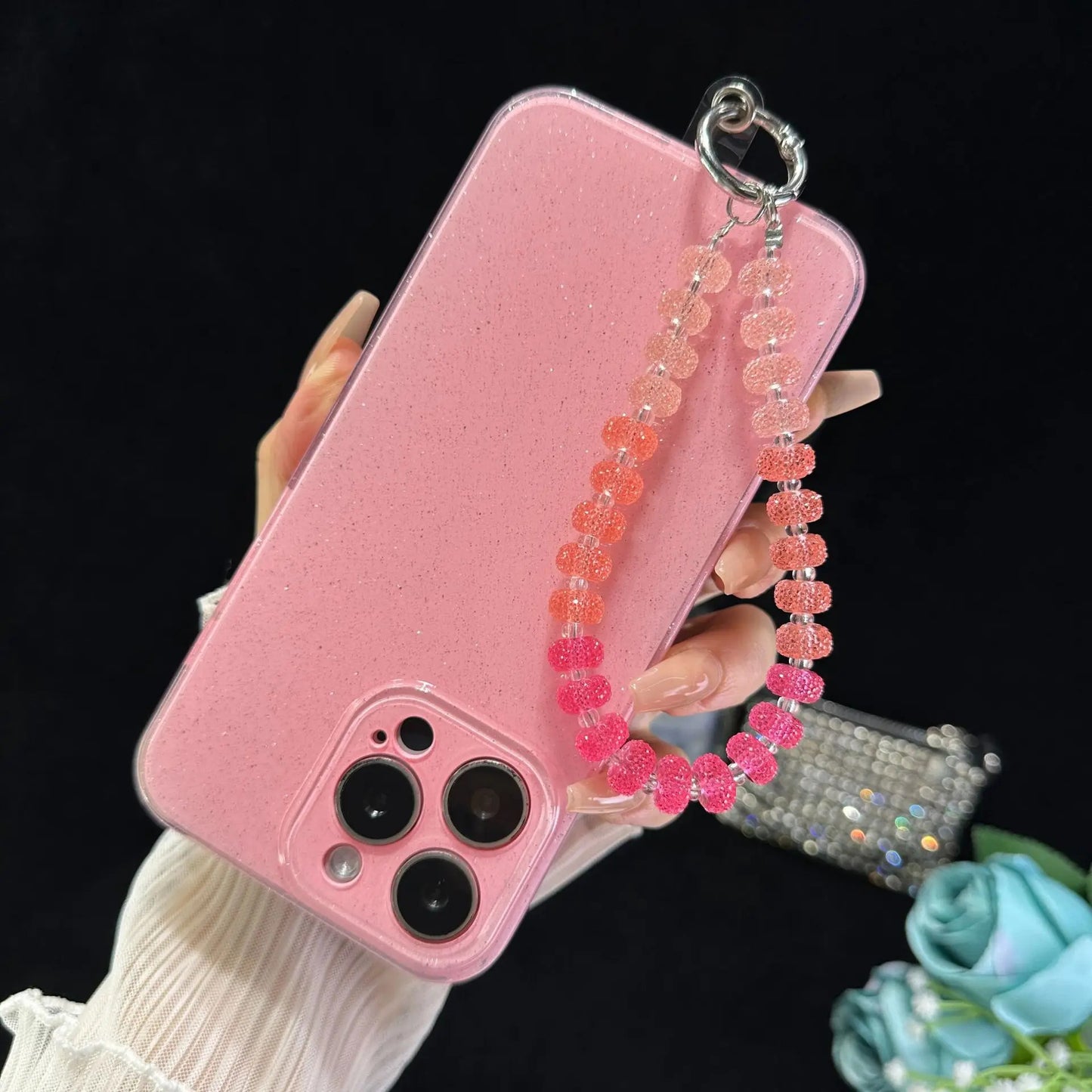 Orange Gummy For Mobile Phone Chain 2025 New Universal Girl Color Cute Key Chain Cure Lappet Gradient Color