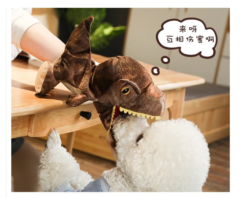 New Cute Glove Dinosaur Plush Hand Puppets Soft Stuffed Cartoon Telling Learning Funny Accompany Toy Baby Birthday Gift