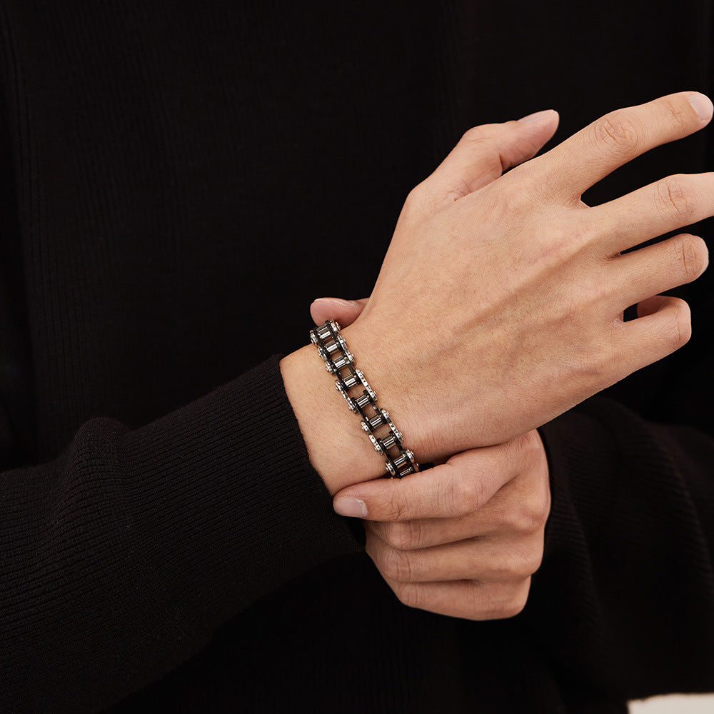 Bracelet Titanium Steel Men's Bracelet Rock Personalized Motorcycle Chain Bicycle Bracelet