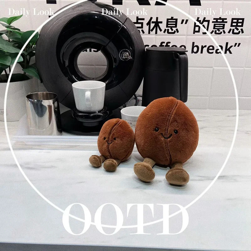 New Creative Simulated Coffee Food Plush Doll Pillow Brown Coffee Bean With Foot Soft Plush Stuffed Pillow Bedroom Sofa Decor