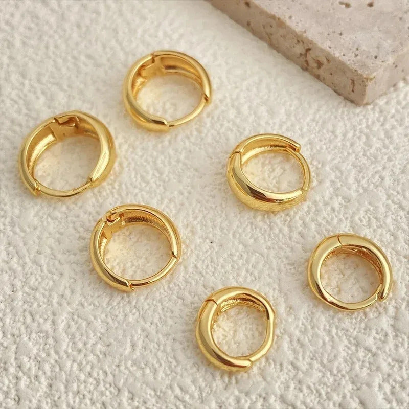 3 Pair Stainless Steel Minimalist Huggie Hoop Earrings For Women Gold Color Tiny Round Circle Earring Unisex Punk Rock Jewelry