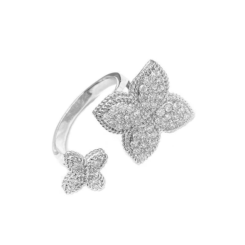 ZAKOL Exquisite Micro Inlay Zircon Butterfly Open Rings for Women Fashion Wedding Party Jewelry