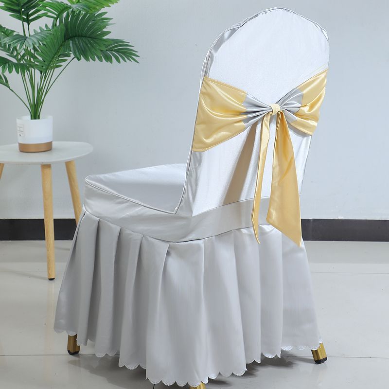 Hotel Restaurant Banquet Special Chair Cover Dining Chair Seat Stool Bench Wooden Chair Universal Chair Cover Bowknot