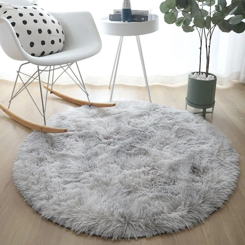 Plush Rugs Round Carpet For Living Room Sofa Foot Pad Fluffy Soft Kids Bedroom Cushion Balcony Hanging Basket Mat